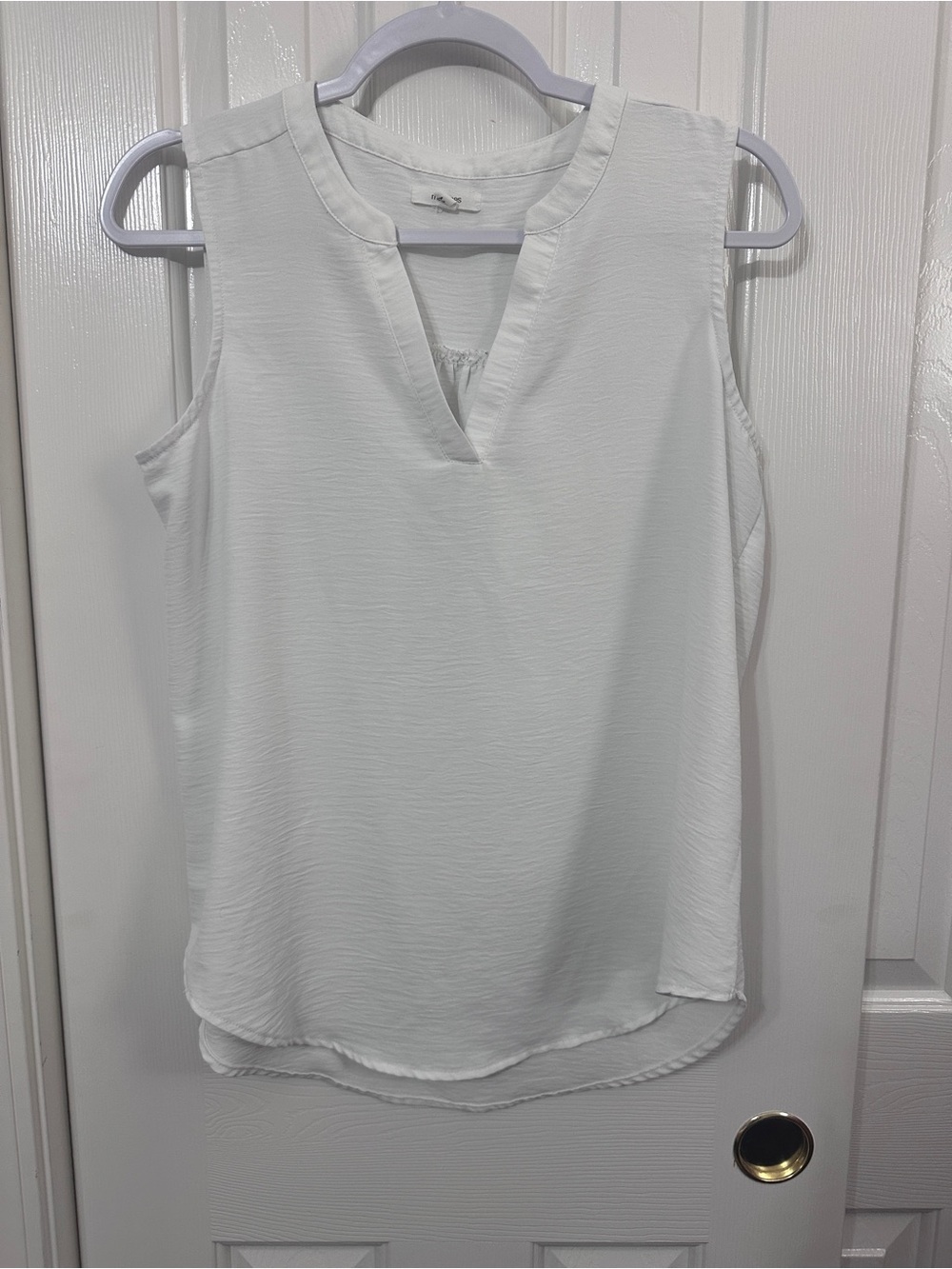 Maurices White Sleeveless Notch-Neck Blouse